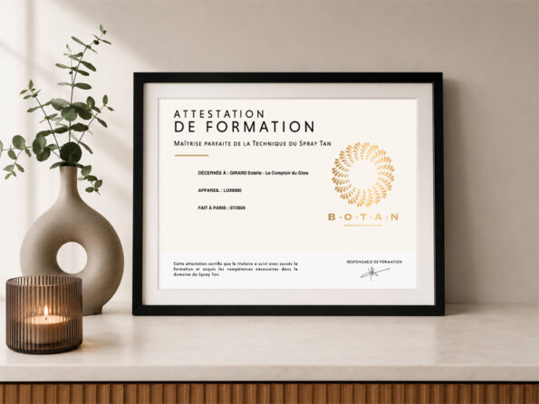 attestation de formation spray tan