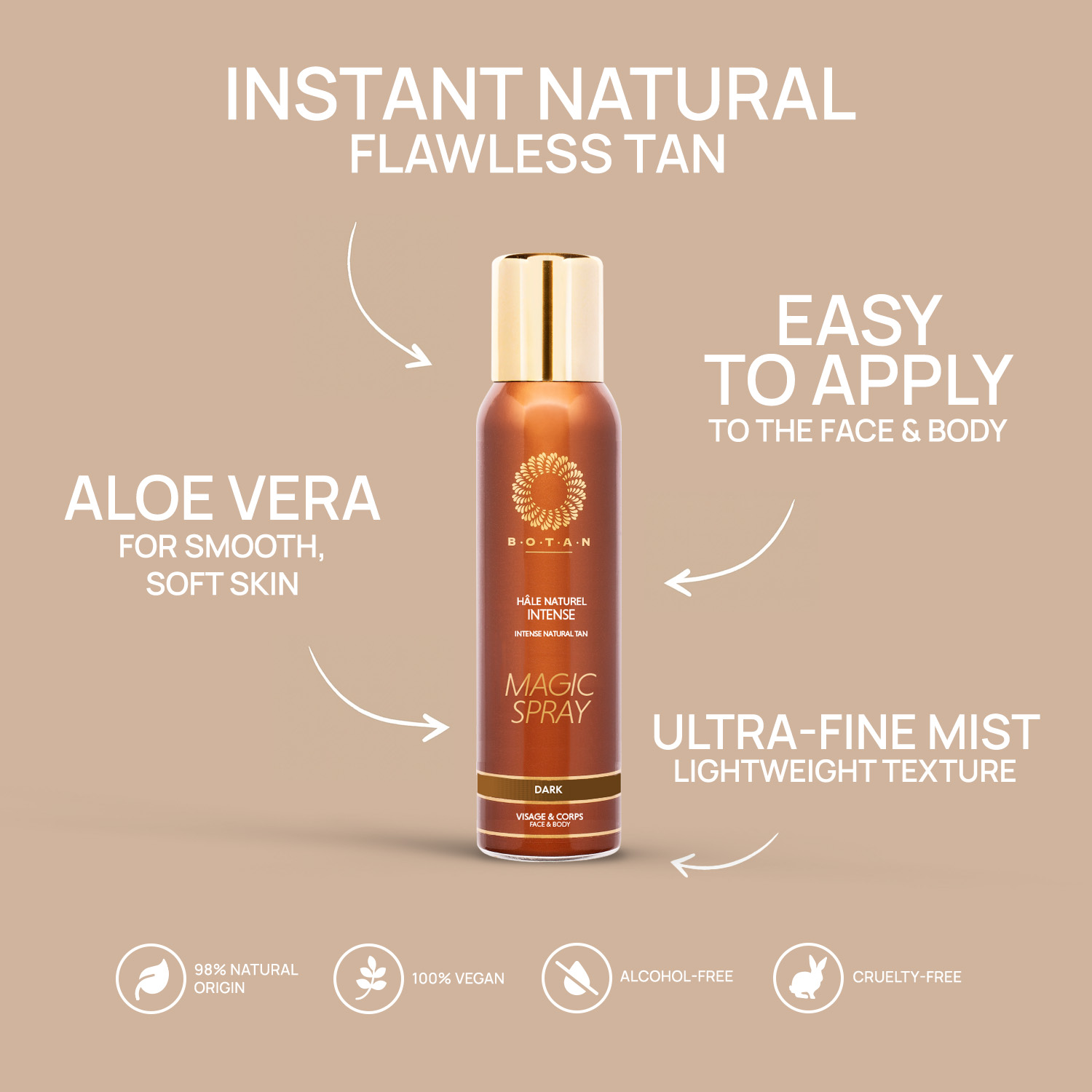intense self-tanning spray natural tan
