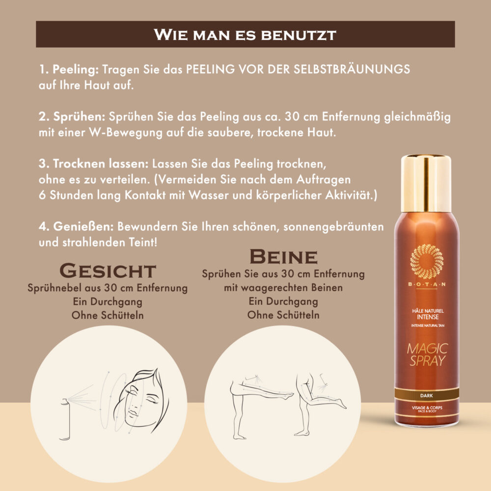 braunungsspray wie man es benutzt